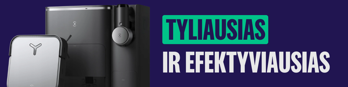 TYLIAUSIAS IR EFEKTYVIAUSIAS – Ecovacs Deebot X2 Combo – tylus ir galingas robotas siurblys su plovimo funkcija, kvadratiniu dizainu ir papildomu rankiniu dulkių siurbliu.