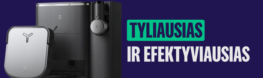 TYLIAUSIAS IR EFEKTYVIAUSIAS – Ecovacs Deebot X2 Combo – tylus ir galingas robotas siurblys su plovimo funkcija, kvadratiniu dizainu ir papildomu rankiniu dulkių siurbliu.