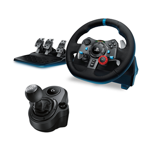 Logitech G29 + Driving force skirtas PS5 / PS4 / PC - Žaidimų vairas + pavarų jungiklis G29SHIFTER