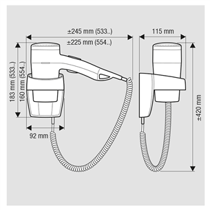 Wall-mounted hair dryer Valera Premium 1600 Super