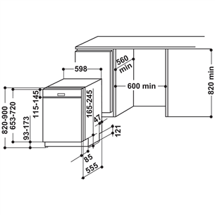 Įmontuojama indaplovė Whirlpool WBC3C26B