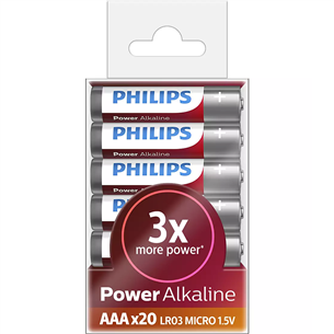 Elementai Philips Power Alkaline AAA, 20vnt. LR03P20T/10