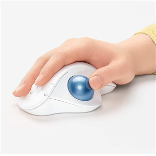 Logitech M575 Ergo Trackball, белый - Беспроводная оптическая мышь