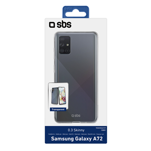 Dėklas SBS Galaxy A72, Silikoninis, Skaidrus