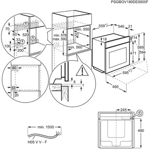 AEG SteamBake 6000, 71 L, inox - Built-in Oven