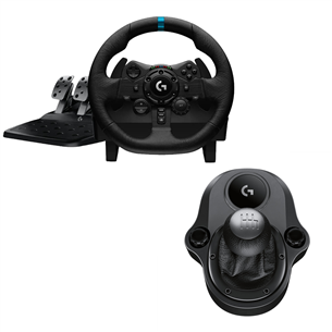 Žaidimų vairas Logitech G923 PC/PS4/PS5 + Driving Force pavarų svirtis G923PSSHIFTER