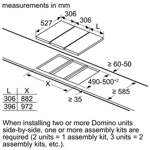 Bosch Domino, width 30.6 cm, steel frame, black - Built-in Ceramic Hob