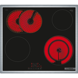 Bosch Serie 4, зона жарки, ширина 58,3 см, стальная рама, черный - Интегрируемая керамическая варочная панель