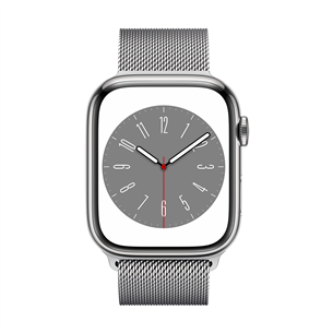 Išmanusis laikrodis Apple Watch Series 8 GPS + Cellular, Milanese Loop, 45mm, silver stainless steel