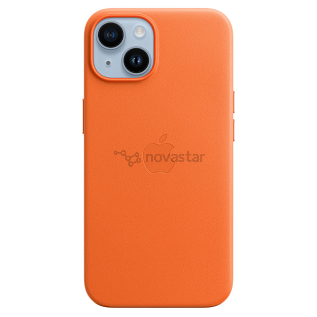 Apple iPhone 14 Leather Case with MagSafe orange Case MPP83ZM