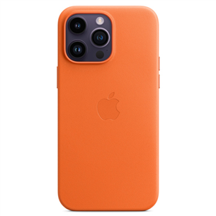 Dėklas Apple iPhone 14 Pro Max Leather Case with MagSafe, orange