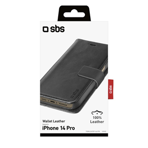 Dėklas SBS Book Case, iPhone 14 Pro, leather