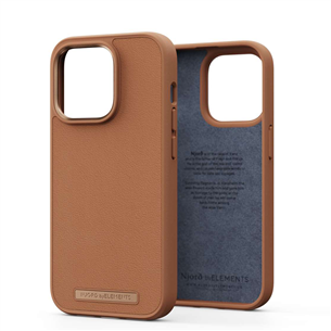 Njord byElements Genuine Leather, iPhone 14 Pro, коричневый - Кожаный чехол NA43GL04