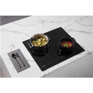 Whirlpool, width 59 cm, frameless, black - Built-in Induction Hob