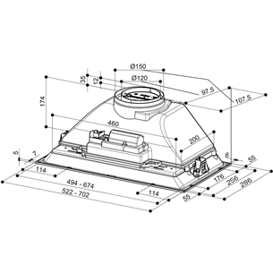 Faber INKA SMART HC X A52, 390 m³/h, nerūdijantis plienas - Gartraukis