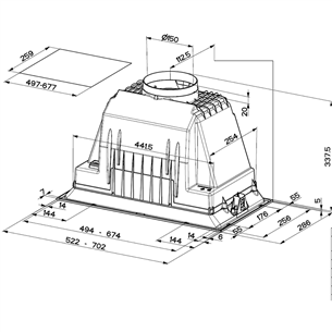 Faber INKA PLUS HCS X A52, 590 m³/h, nerūdijantis plienas - Gartraukis