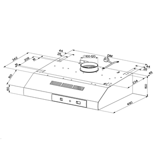 Faber 741 BASE W A50, 295 m³/h, white - Cooker hood