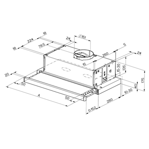 Faber FLEXA NG HIP BK A50, 420 m³/h, juodas - Gartraukis