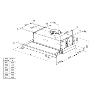 Faber FLEXA NG HIP W A60, 420 m³/h, white - Built-in cooker hood