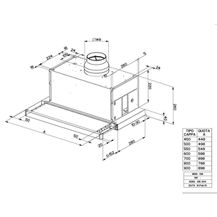 Faber MAXIMA NG EV8 LED AM/X A60, 620 m³/h, stainless steel - Cooker hood