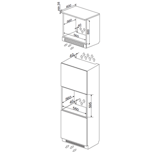 Hansa, 9 functions, 77 L, inox - Built-in oven