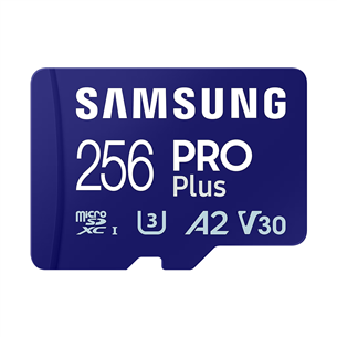 Atminties kortelė Samsung PRO Plus, 2023 micro SDXC, 256 GB + adapteris