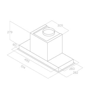 Elica HIDDEN 2.0 IX/A/52, 690 m³/h, width 51.4 cm, silver - Built-in Cooker Hood