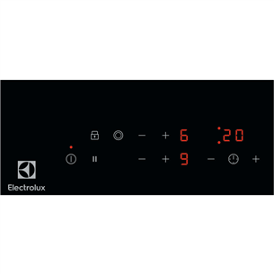 Electrolux 300 Domino, frameless, width 29 cm, black - Built-in ceramic hob