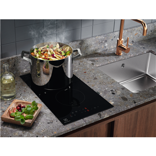 Electrolux 300 Domino, frameless, width 29 cm, black - Built-in ceramic hob