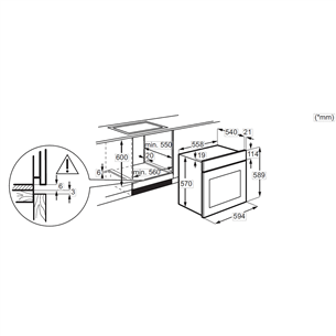 Electrolux 600 SteamBake, 65 L, juoda - Orkaitė