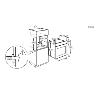 Electrolux 600 SteamBake, 65 L, juoda - Orkaitė