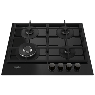 Whirlpool, width 59 cm, black - Built-in gas hob