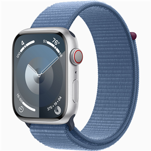 Išmanusis laikrodis Apple Watch Series 9 GPS + Cellular, 45 mm, Sport Loop, silver/winter blue MRMJ3ET/A