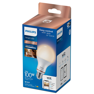 Išmanioji lemputė Philips WiZ LED Smart Bulb, 100 W, E27, white