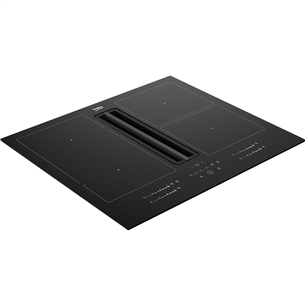 Beko, width 60 cm, black - Built-in induction hob with cooker hood