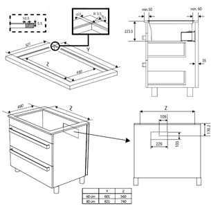 Beko, width 60 cm, black - Built-in induction hob with cooker hood