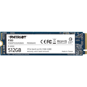 Patriot P300, 512 ГБ, M.2 PCIe Gen 3x4 - SSD P300P512GM28