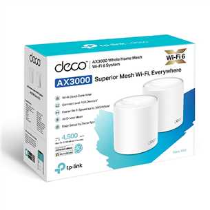 TP-Link Deco X50, WiFi 6, mesh, 2 vnt., baltas - WiFi maršrutizatorius