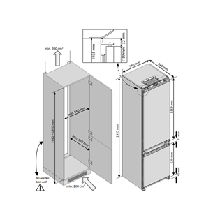 Beko, 284 L, height 194 cm - Built-in Refrigerator