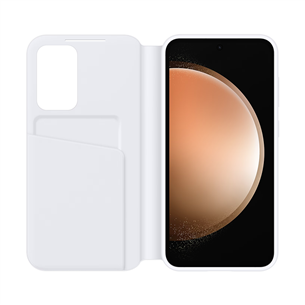 Samsung Smart View Wallet, Galaxy S23 FE, baltas - Dėklas