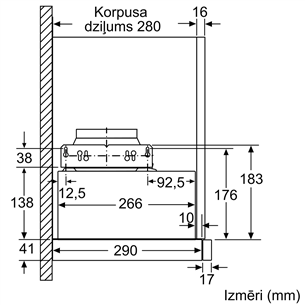 Bosch, 405 м³/ч, ширина 59,8 см, серебристый - Интегрируемая вытяжка