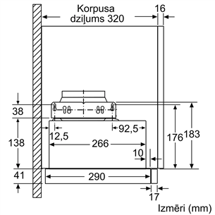 Bosch, 405 м³/ч, ширина 59,8 см, серебристый - Интегрируемая вытяжка