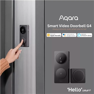 Aqara Smart Video Doorbell G4, 1080p, juodas - Išmanusis durų skambutis su kamera