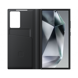 Samsung Smart View Wallet Case, Galaxy S24 Ultra, juodas - Dėklas