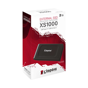 Išorinis SSD diskas Kingston XS1000, 2 TB, juodas