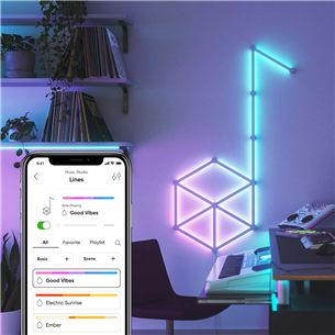 Nanoleaf Lines 60 Degrees Starter Kit, 15 Linijų - LED šviesų panelės