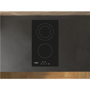 Whirlpool, domino, width 30 cm, black - Built-in ceramic hob