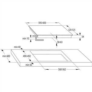 Gorenje, width 59,5 cm, frameless, black - Built-in induction hob