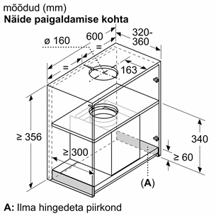 Bosch, Series 6, 749 m³/h, width 60 cm, juodas - Įmontuojamas gartraukis