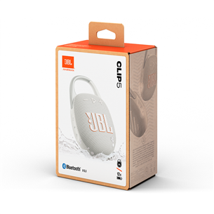 JBL Clip 5, white - Portable Wireless Speaker